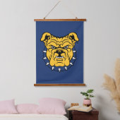 NCA&T Staat University | Bulldog Face Wandteppich Mit Holzrahmen (Schlafzimmer)