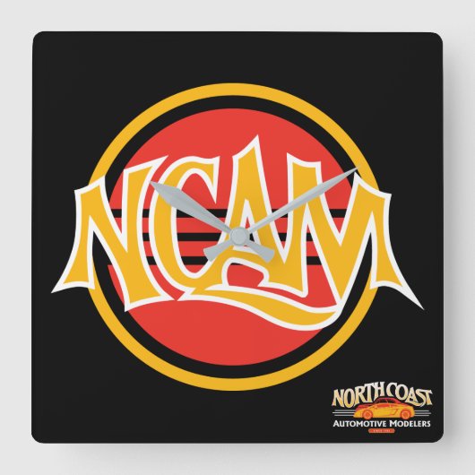 NCAM-Workshop-Uhr Quadratische Wanduhr (Vorderseite)