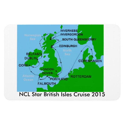 NCL Star British Isles Cruise 2015 Magnet (Horizontal)