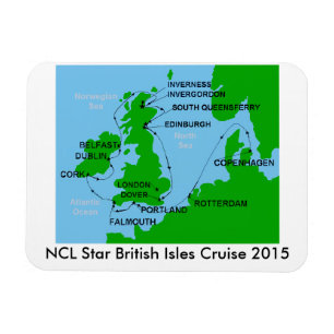 NCL Stern-britische Insel-Kreuzfahrt-Magnet 2015 Magnet