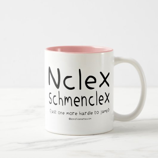 NCLEX Schmenclex Krankenpflege-Prüfung Zweifarbige Tasse (Rechts)