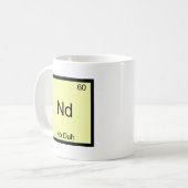 Nd - Kein Duh Chemistry Element Symbol Funny Kaffeetasse (Vorderseite Links)
