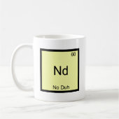 Nd - Kein Duh Chemistry Element Symbol Funny Kaffeetasse (Links)