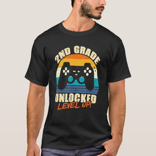 ND Level Unlocks Spiel auf 2. Stufe zurück auf T-Shirt (Vorderseite)