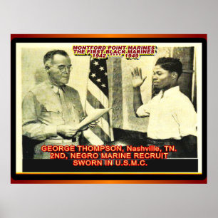 ND NEGRO MARINE RECRUIT 1942 POSTER