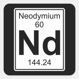Nd - Neodym Quadratischer Aufkleber