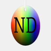ND (NeuroDiverse) Ornament Aus Metall (Vorderseite links)