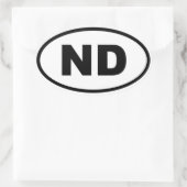 ND North Dakota Ovaler Aufkleber (Tasche)