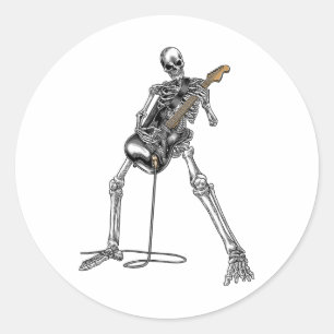 ND Rock and Roll Gitarre S für Männer und T-Shirt Runder Aufkleber