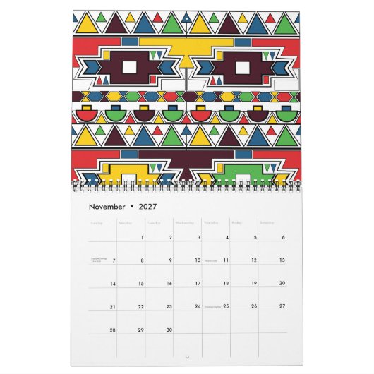 Ndebele Patterns: Ein Jahr lebendiger Tradition Kalender (Nov 2027)