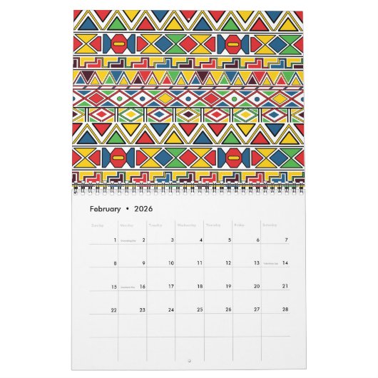 Ndebele Patterns: Ein Jahr lebendiger Tradition Kalender (Feb 2026)