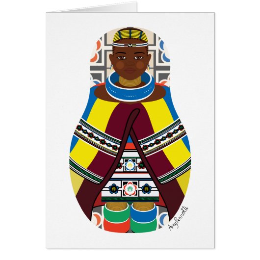 Ndebele, Südafrikanische Matryoshka-Karte (Vorne)