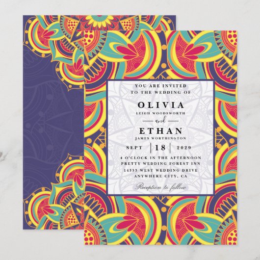 Ndebele Traditionelle Einladungen (Vorne/Hinten)