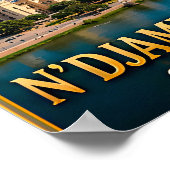 N'Djamena Chari-Fluss und Wüstenhorizonte Poster (Ecke)