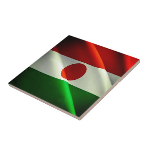 NE002 NIGER, Waving Flag, Afrika, Fliese