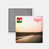 NE005 NIGER, River Barriage Nimaey, Afrika, Kühlsc Magnet (Vorderseite/Rückseite)
