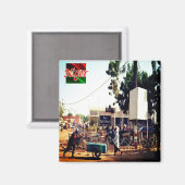 NE009 NIGER, Place Djibo Bakary Walraven, Kühlschr Magnet (Vorderseite/Rückseite)