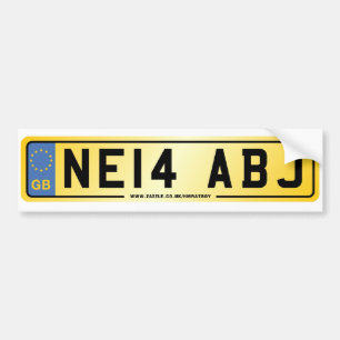 NE14 ABJ Nummernschild-Autoaufkleber Autoaufkleber