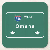 Ne-Autobahn-Autobahn Omahas Nebraska: Rechteckiger Pappuntersetzer (Vorderseite)
