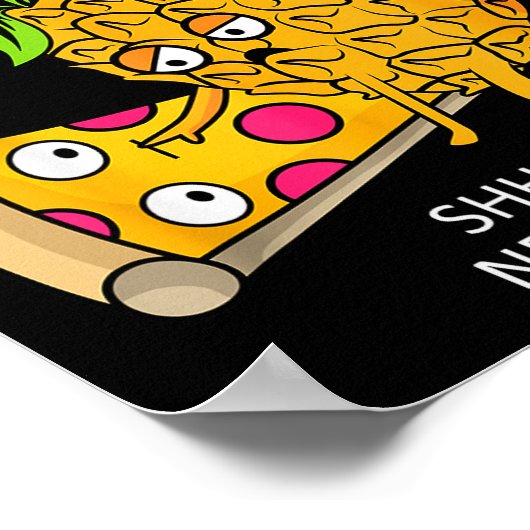 Ne Belongs On Zza Lover Funny Food Pun Poster (Ecke)