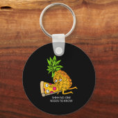 Ne Belongs On Zza Lover Funny Food Pun Schlüsselanhänger (Vorderseite)