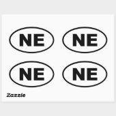 NE Nebraska Ovaler Aufkleber (Blatt)