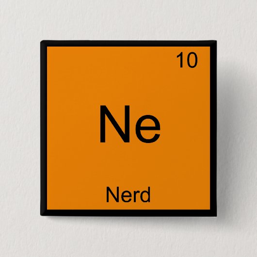 Ne - Nerd Funny Chemistry Element Symbol T - Shirt Button (Vorderseite)