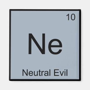Ne - Neutrales Böses Funny Chemistry Element Symbo Magnet