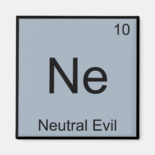 Ne - Neutrales Böses Funny Chemistry Element Symbo Magnet (Vorne)