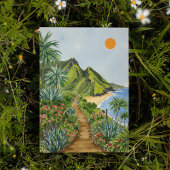 Ne Pali Coast Kauai Hawaii Watercolor Postcard Dankeskarte