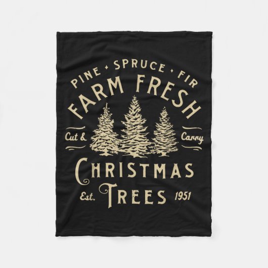 Ne Spruce Fir Farm Fresh Cut &amp; Carry Christmas Fleecedecke (Vorderseite)