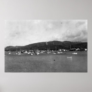 Neah Bay, WA View with Fishing Boats Fotografie Poster
