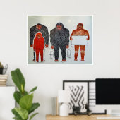 Neanderthal & 3 Freunde, Poster (Heimbüro)