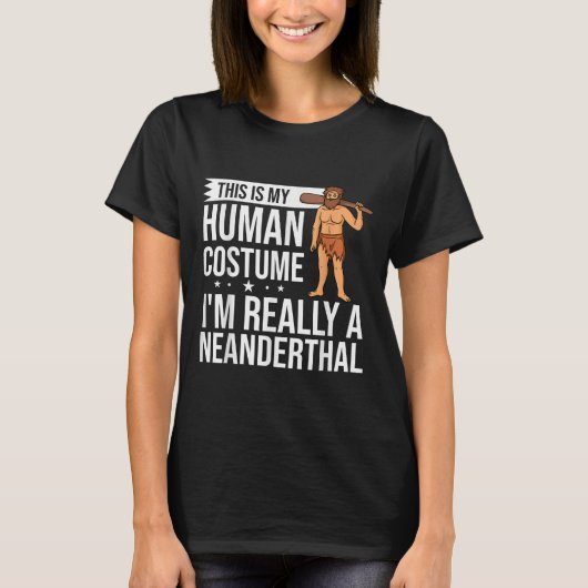 Neanderthal Caveman Woman Skull Gift T-Shirt (Vorderseite)