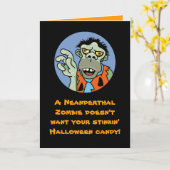 Neanderthal-Zombie-Halloween-Karte Karte (Gelbe Blume)