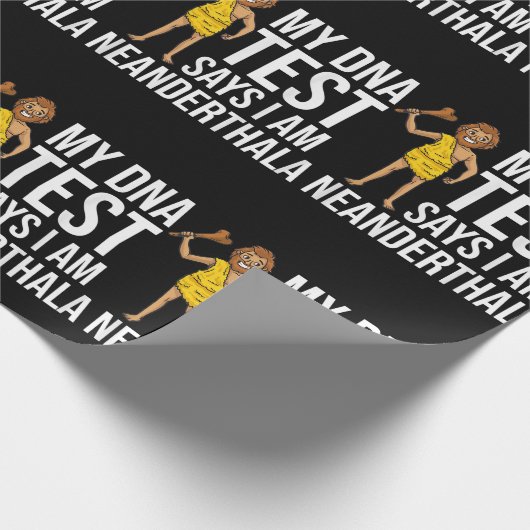 Neanderthaler Caveman-Frauen-Schädelgeschenk Geschenkpapier (Ecke)