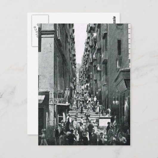 Neapel, 1908, Gradoni di Chiala Postkarte (Vorne/Hinten)