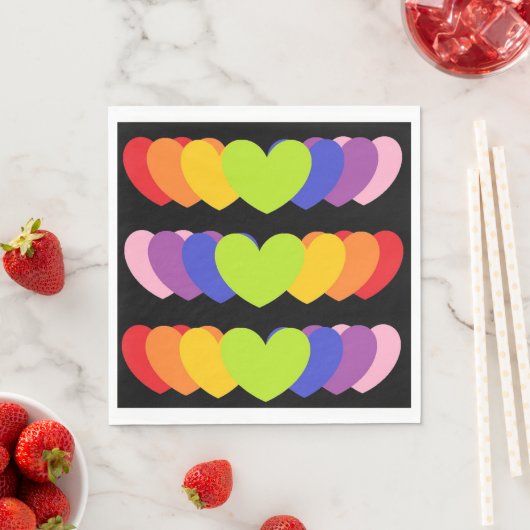 Neapel aus schwarzem Party mit rauschfarbenen Herz Serviette (Beispiel)