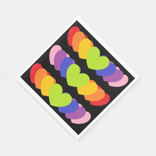 Neapel aus schwarzem Party mit rauschfarbenen Herz Serviette (Ecke)