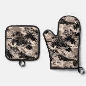 Neapel Bay Hawaiianische Insel Landschaftlich Taup Ofenhandschuh & Topflappen-Set (Vorderseite)