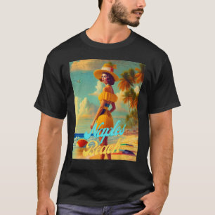Neapel Beach Florida Parasdise Schöne Frau T-Shirt