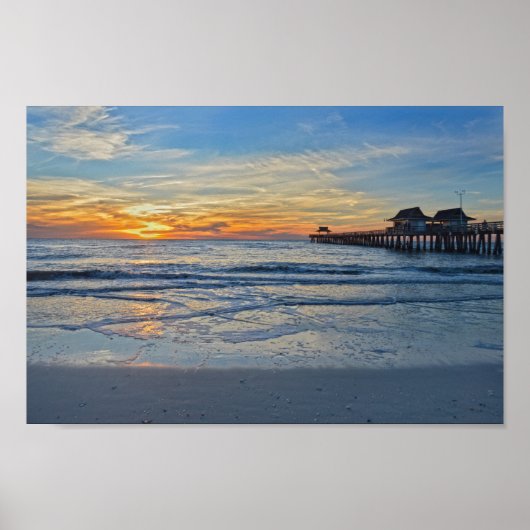 Neapel Beach, Florida, Pier bei Sunset Poster (Vorne)