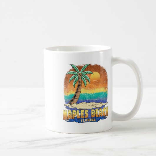 Neapel Beach Florida Vintag gebeutelt Souvenir Kaffeetasse (Rechts)