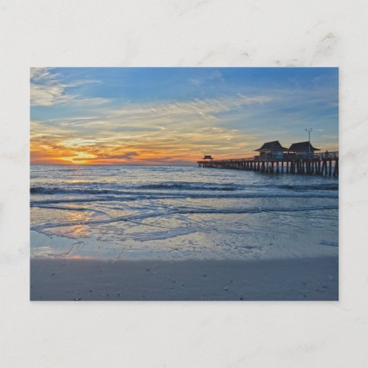 Neapel Beach Pier, Florida, bei Sunset Postkarte (Vorderseite)