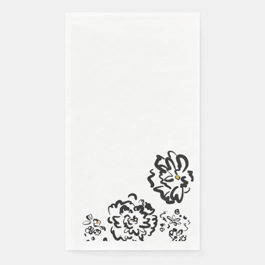Neapel, ein modernes, einfaches Schwarz-Weiß-Blume Serviette (Vorderseite)