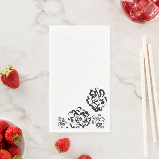 Neapel, ein modernes, einfaches Schwarz-Weiß-Blume Serviette (Beispiel)