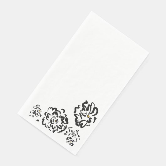 Neapel, ein modernes, einfaches Schwarz-Weiß-Blume Serviette (Ecke)