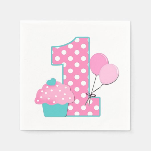 Neapel/Erster Geburtstag Serviette (Vorderseite)