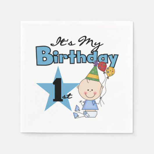 Neapel/Erster Geburtstag Serviette (Vorderseite)