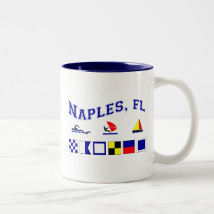 Neapel, FL mit Seeflaggen Zweifarbige Tasse